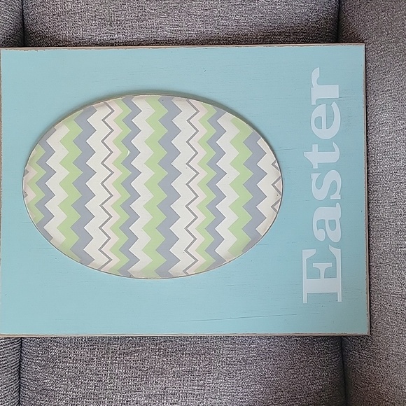 Easter Egg Wood Hanging Plaque Pastel Colors‎ - Picture 4 of 5